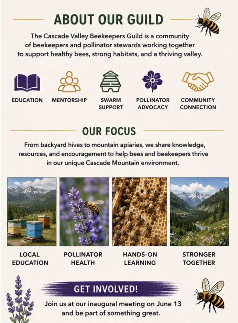 New Bee Club Beekeeper beekeeping leavenworth wa north cascade beekeeping guild local education meeting networking education inaugural in person community mentor mentorship bee class education
